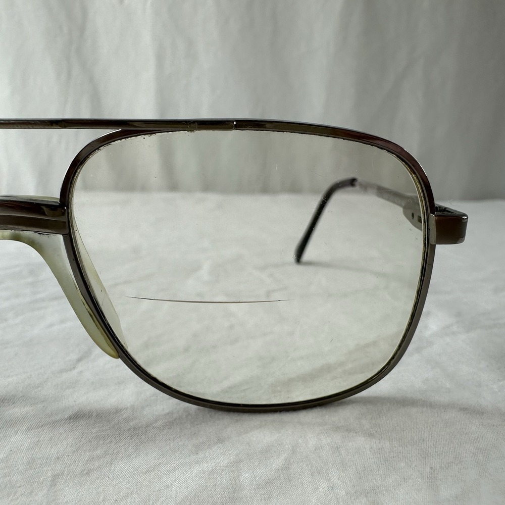 Luxottica Vintage Natural Silver Aviator Sunglasses Eye Glasses Frames 54-19 140 - Picture 5 of 14